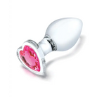 Glas 3 Pc Heart Jewel Glass Anal Training Kit - Butt Plug