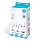 Glas 3 Pc Heart Jewel Glass Anal Training Kit - Butt Plug