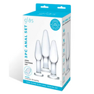 Glas 3-Piece Glass Anal Training Set - Clear - Butt Plug