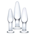 Glas 3-Piece Glass Anal Training Set - Clear - Butt Plug