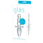 Glas 4.5 in. Titus Beaded Butt Plug - Clear - Butt Plug