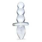 Glas 4.5 in. Titus Beaded Butt Plug - Clear - Butt Plug