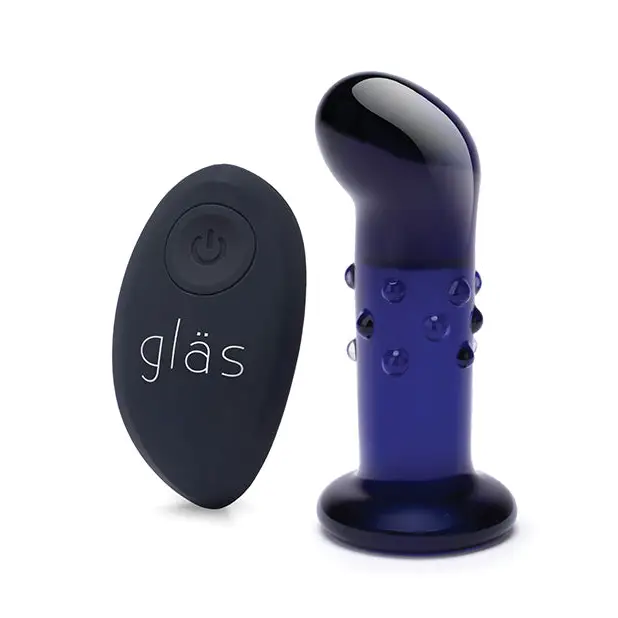 Glas 4 in. Rechargeable Remote-Controlled Vibrating Dotted G-Spot/P-Spot Plug - Butt Plug