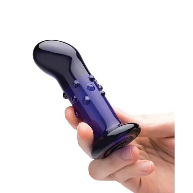 Glas 4 in. Rechargeable Remote-Controlled Vibrating Dotted G-Spot/P-Spot Plug - Butt Plug