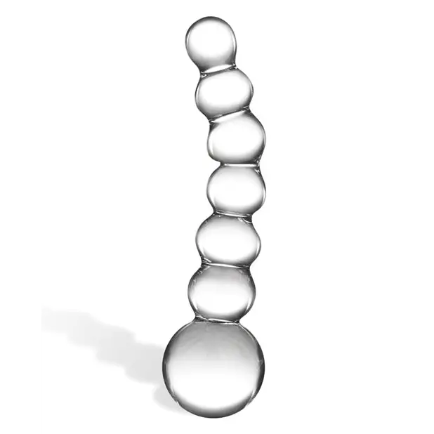 Glas 5 Curved Glass Beaded Dildo ’ - Realistic Dildo