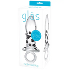 Glas 5 in. Pacifier Glass Butt Plug with Ring Handle - Clear - Butt Plug