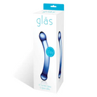 Glas 6 in. Curved G-Spot Glass Dildo Blue - Realistic Dildo