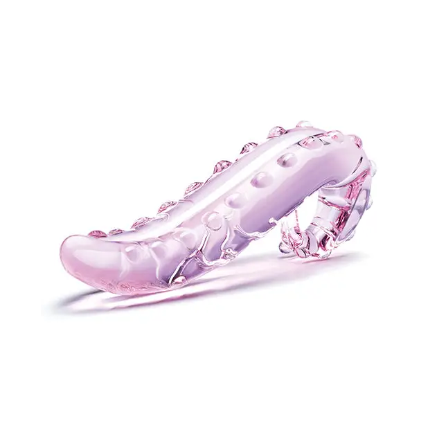 Glas 6 in. Lick-It Glass Dildo Pink - Realistic Dildo