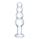 Glas 7.25 in. Glass Beaded Butt Plug - Clear - Anal Beads