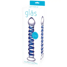 Glas 7.5 in. Blue Spiral Glass Dildo - Realistic Dildo