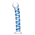 Glas 7.5 in. Blue Spiral Glass Dildo - Realistic Dildo