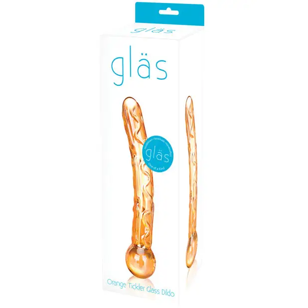 Glas 7.5 in. Orange Tickler Glass Dildo - Realistic Dildo