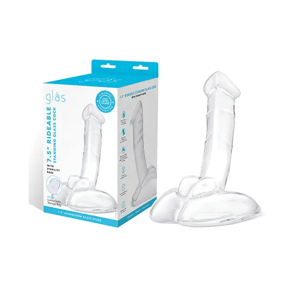 Glas 7.5’’ Rideable Standing Cock w/Stability Base - Dongs & Dildos