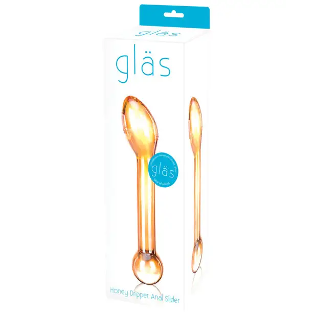 Glas 7 in. Honey Dripper Anal Slider Prostate Stimulating Glass Dildo - Realistic Dildo