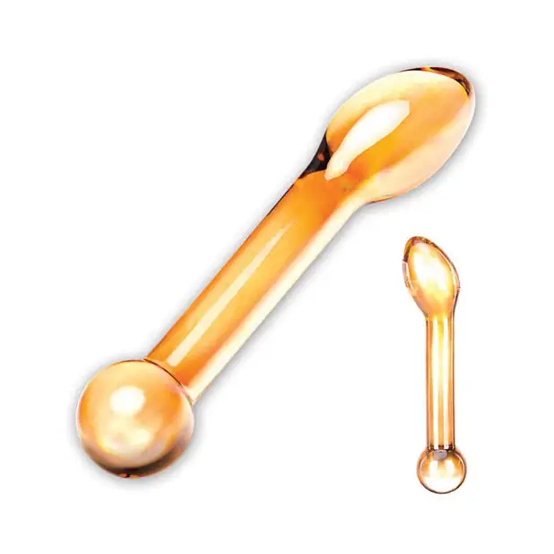 Glas 7 in. Honey Dripper Anal Slider Prostate Stimulating Glass Dildo - Realistic Dildo