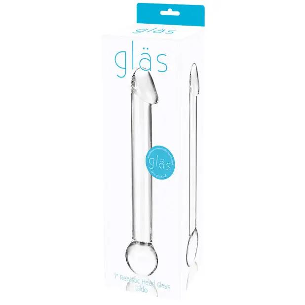 Glas 7 in. Realistic Head Glass Dildo - Realistic Dildo