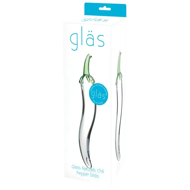 Glas 8.25 in. Glass Naturals Chili Pepper Dildo - Realistic Dildo