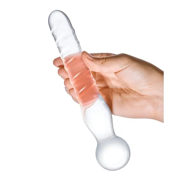 Glas 8 in. Joystick Clear Glass Dildo - Realistic Dildo