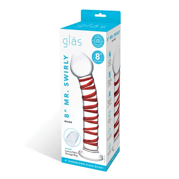 Glas 8 in. Mr. Swirly Glass Dildo - Realistic Dildo