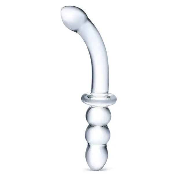 Glas 8 in. Ribbed G-Spot Glass Dildo - Realistic Dildo