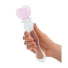 Glas 8 in. Sweetheart Glass Dildo with Pink Heart-Shaped Handle - Realistic Dildo