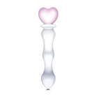 Glas 8 in. Sweetheart Glass Dildo with Pink Heart-Shaped Handle - Realistic Dildo