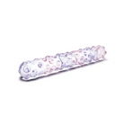 Glas 9 in. Purple Rose Nubby Glass Dildo - Double Ended Dildo