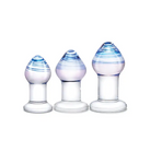 Glas Amethyst Rain 3-Piece Glass Anal Training Kit - Blue - Butt Plug