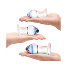 Glas Amethyst Rain 3-Piece Glass Anal Training Kit - Blue - Butt Plug