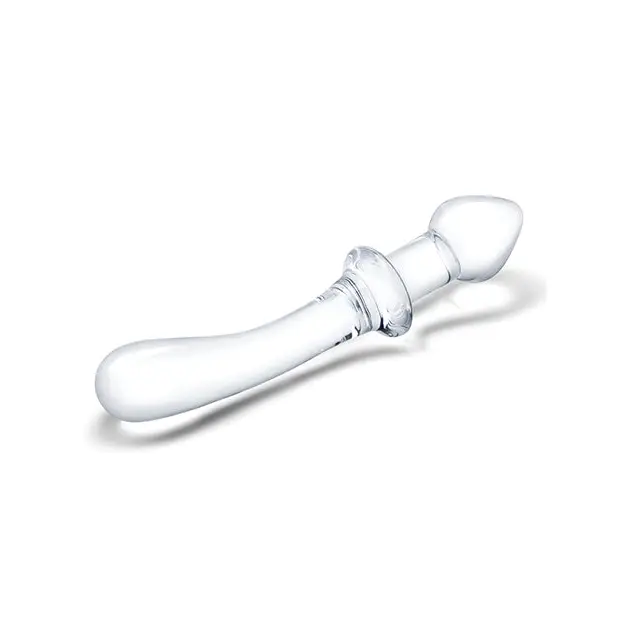 Glas Classic 9 in. Curved Dual-Ended Glass Dildo - Double Ended Dildo