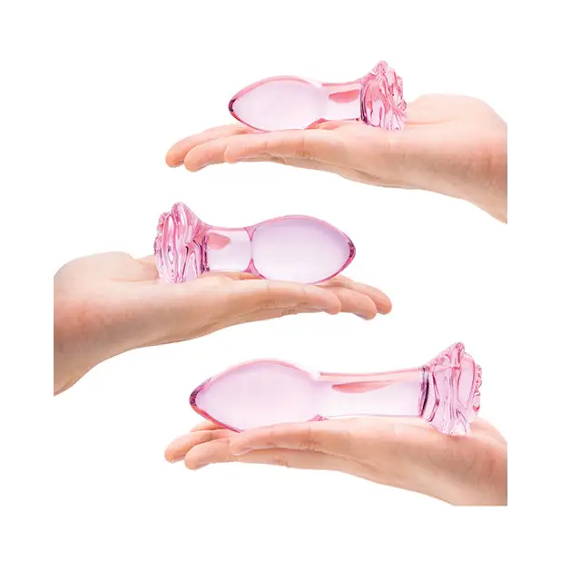 Glas Rosebud 3-Piece Glass Anal Plug Set - Pink - Butt Plug