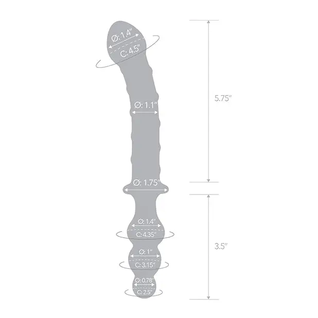 Glas Twister 10 in. Dual-Ended Glass Dildo - Double Ended Dildo