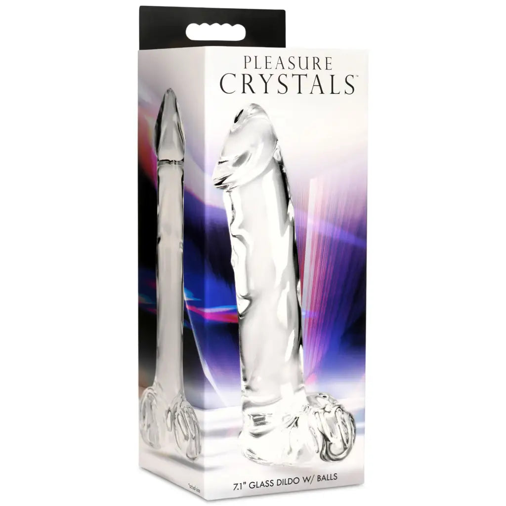 Glass Dildo With Balls - Realistic Dildo