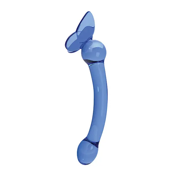 Glass Menagerie Butterfly Glass G Spot Dildo - Dark Blue - Dongs & Dildos