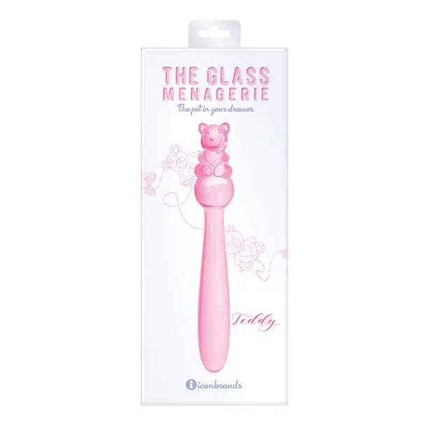 Glass Menagerie Teddy Glass Dildo - Pink - Dongs & Dildos