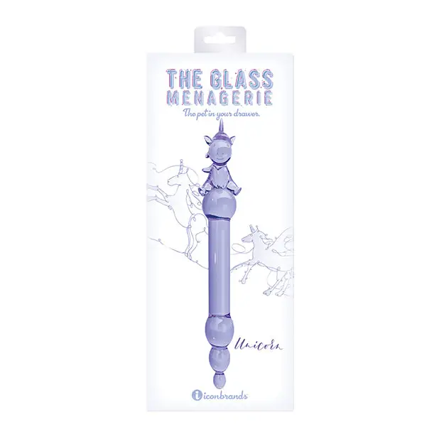 Glass Menagerie Unicorn Glass Dildo - Purple - Dongs & Dildos