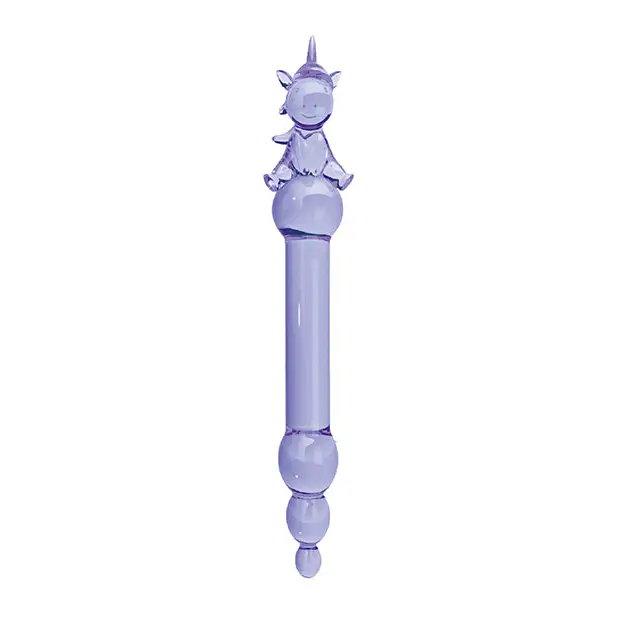 Glass Menagerie Unicorn Glass Dildo - Purple - Dongs & Dildos