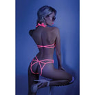 Fantasy Lingerie Bodysuit Glow 'Impress Me' Black Light Halter Bodysuit with Open Sides by Fantasy Lingerie at the Haus of Shag