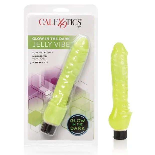 CalExotics Vibrator Glow-in-the-dark 7" Jelly Penis Vibe at the Haus of Shag