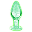 Booty Sparks Plug Glow-in-the-dark Glass Anal Plug at the Haus of Shag