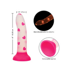 Glow Stick Heart Suction Cup Glow-in-the-Dark Dildo - Pink - Dongs & Dildos