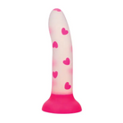 Glow Stick Heart Suction Cup Glow-in-the-Dark Dildo - Pink - Dongs & Dildos