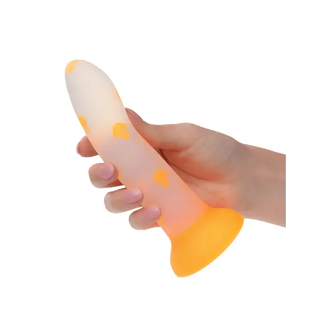 Glow Stick Mushroom Suction Cup Glow-in-the-Dark Dildo - Orange - Dongs & Dildos