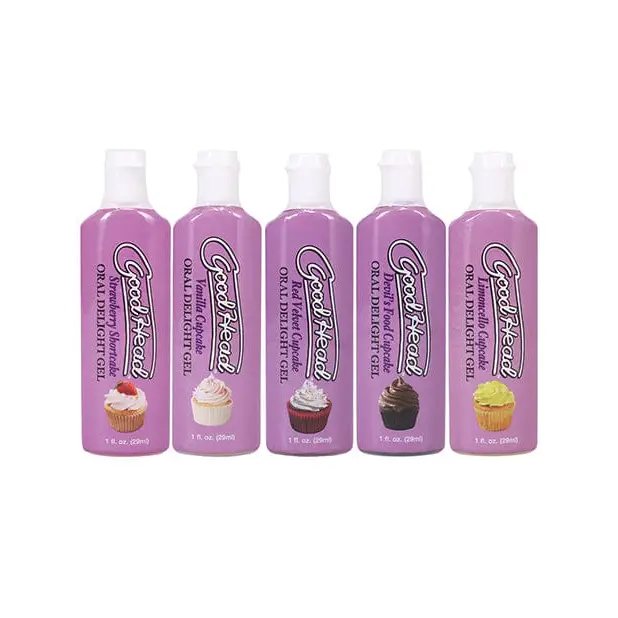 Doc Johnson Sexual Enhancers Goodhead Cupcake Oral Delight Gel - Asst. Flavors Pack Of 5 at the Haus of Shag