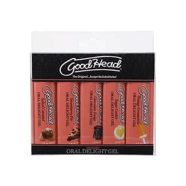 Doc Johnson Sexual Enhancers Goodhead Dessert Oral Delight Gel - Asst. Flavors Pack Of 5 at the Haus of Shag