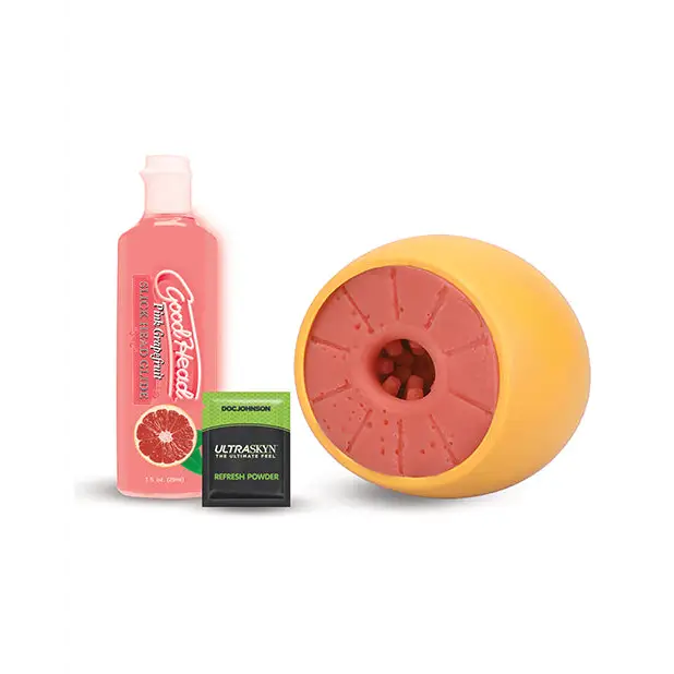 Goodhead Grapefruit Blowjob Set - Manual Stroker