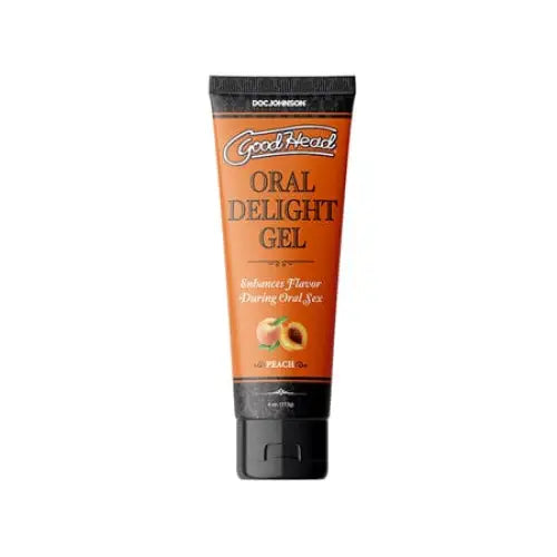 Doc Johnson Lubricants and Toy Cleaners GoodHead Oral Delight Gel Peach Bulk 4 oz. at the Haus of Shag