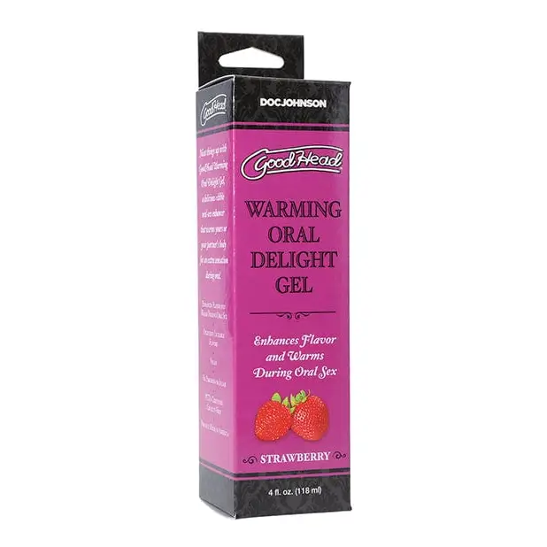 Doc Johnson Sexual Enhancers Strawberry Goodhead Warming Oral Delight Gel - 4 Oz at the Haus of Shag