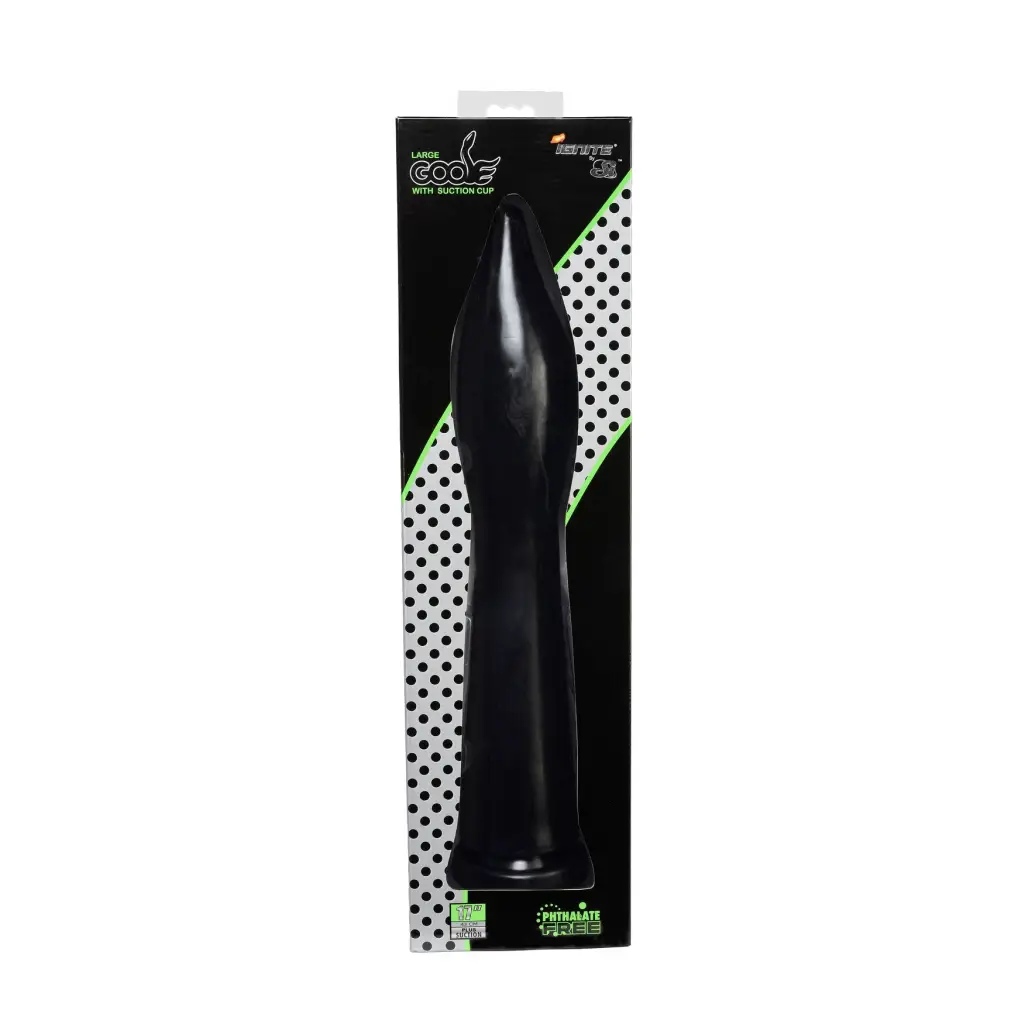 Goose W/suction Large - Black - Plain Dildo