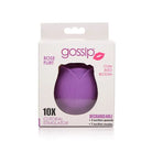 Purple Gossip ’Cum Into Bloom’ rechargeable silicone clitoral stimulator in retail packaging